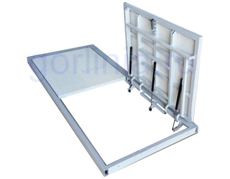 Напольный люк АМО КОМБИ с комбинированными створками двухдверный на заказ