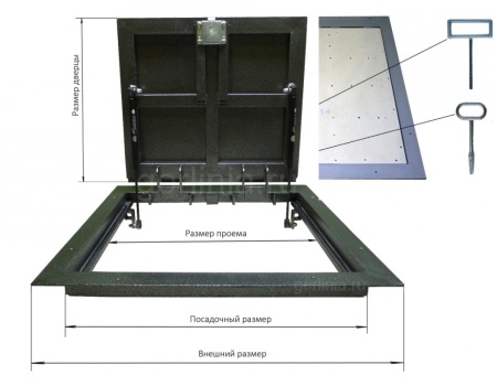 Напольный люк Стелс 900*1800п конструкция
